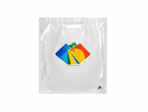 Les sacs DKT avec poignées collées sont fabriqués en LDPE, HDPE et MDPE. L'impression peut se faire jusqu'à 8 couleurs et la couverture des couleurs jusqu'à 100% de la surface. 